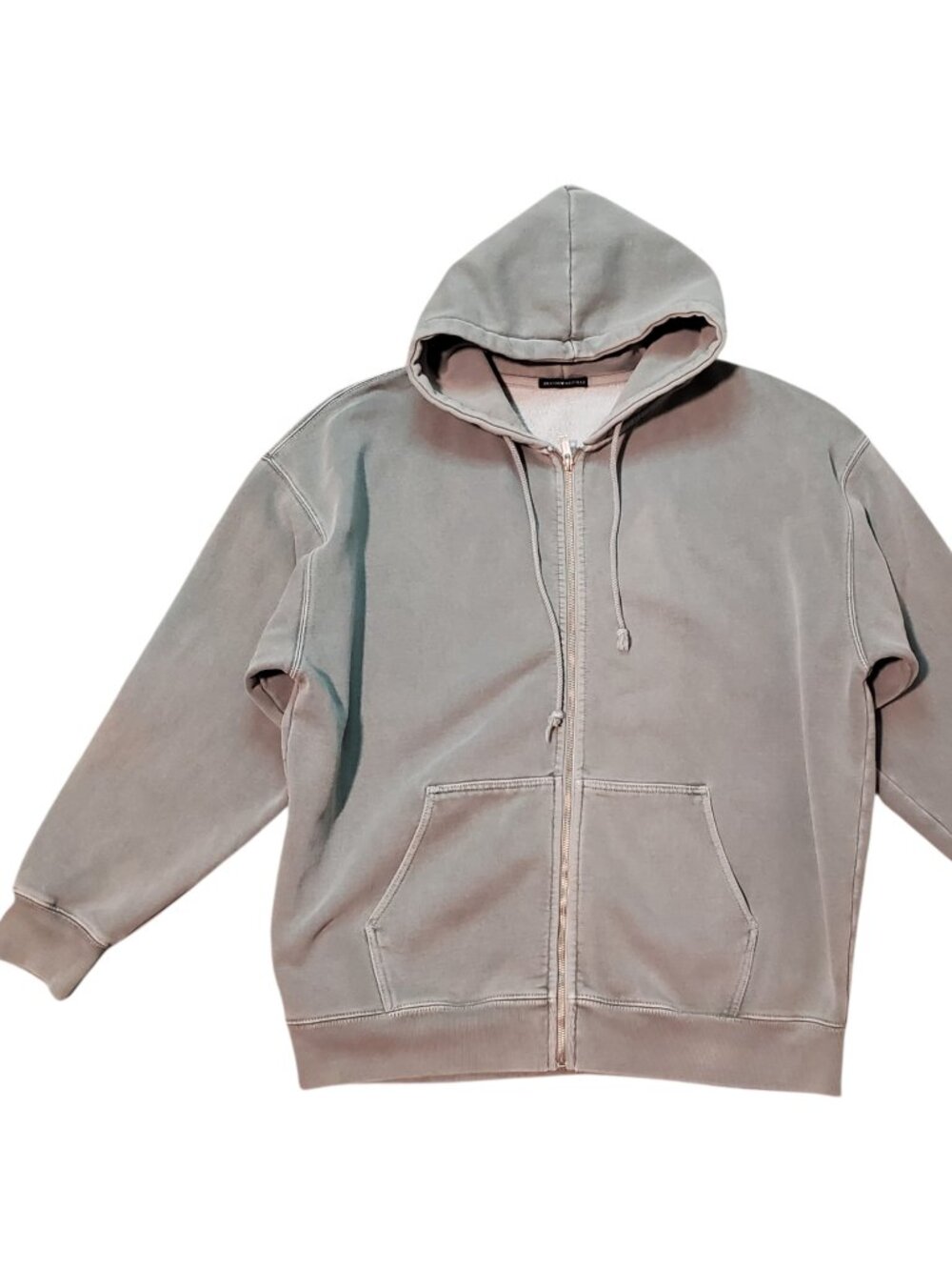Brandy Melville Christy Gray Full Zip Heavyweight Durable Hoodie - One Size